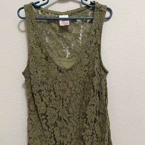 olive green tank top